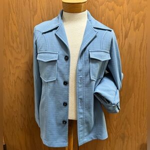 VTG 1970s Leisure Suit John Blair Size Medium Powder Baby Blue Jacket Pants